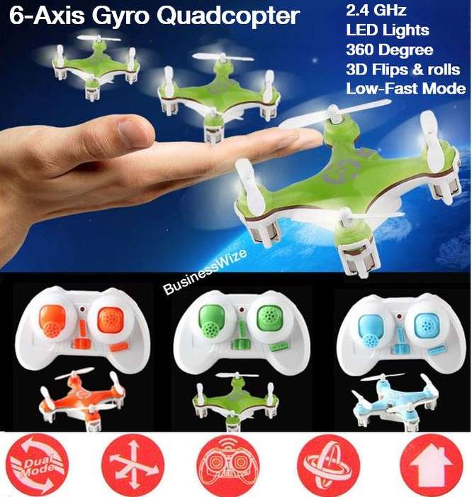 2.4GHZ 6 Axis Mini Remote Control Quadcopter 360° Rotation, LED Lights, 3D Stunts
