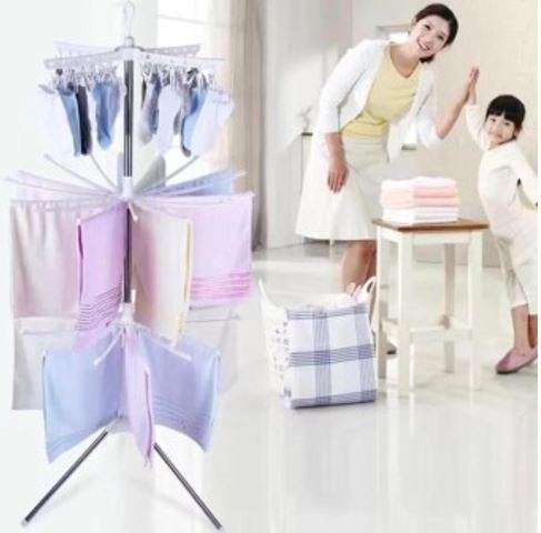 Portable 3-tier Collapsible Laundry Dryer - 360 Degree Swivel with Tripod Stand