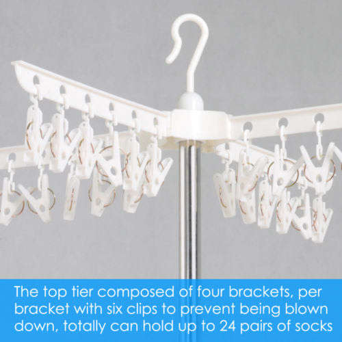 Portable 3-tier Collapsible Laundry Dryer - 360 Degree Swivel with Tripod Stand