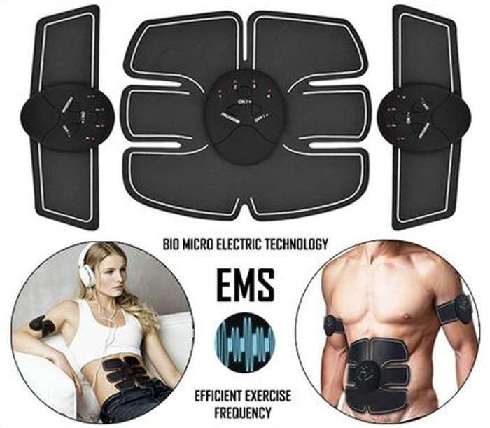 6 Piece EMS Wireless Mobile-Gym 6-Pack Smart Electric Pulse Abdominal Muscle Trainer