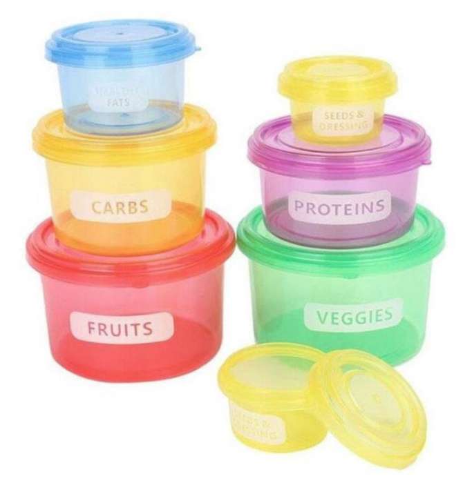 7 Piece Perfect Portions Food Containers - The Simple Way To Lose Weight Fast