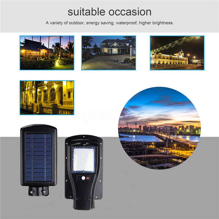 Solar Integrated LED Street Light with Remote Control and 3 Lighting Modes
