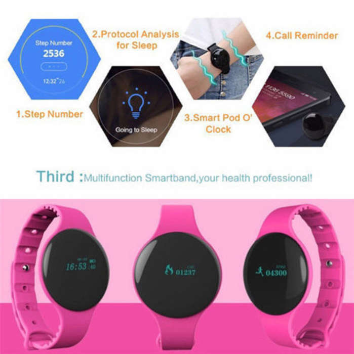 Bluetooth Smart Watch & Fitness Tracker, Pedometer, Calories etc. for Android & iOS Smartphones