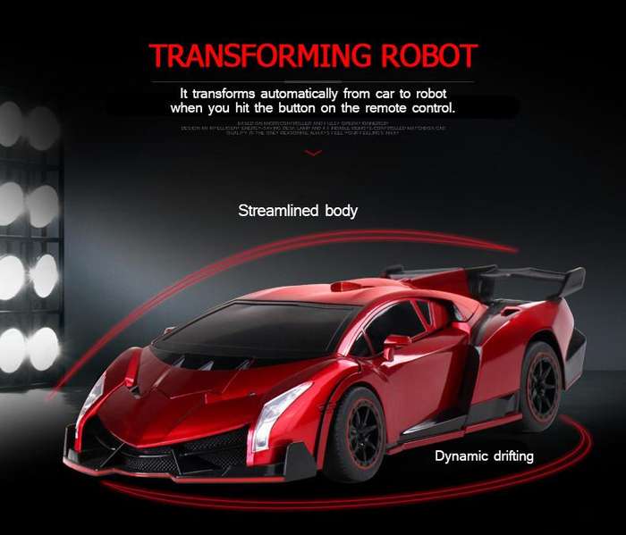 2.4Ghz Gesture Sensing Remote Control TRANSFORMER Robot Car, Xenon Style Lights & Engine Sounds