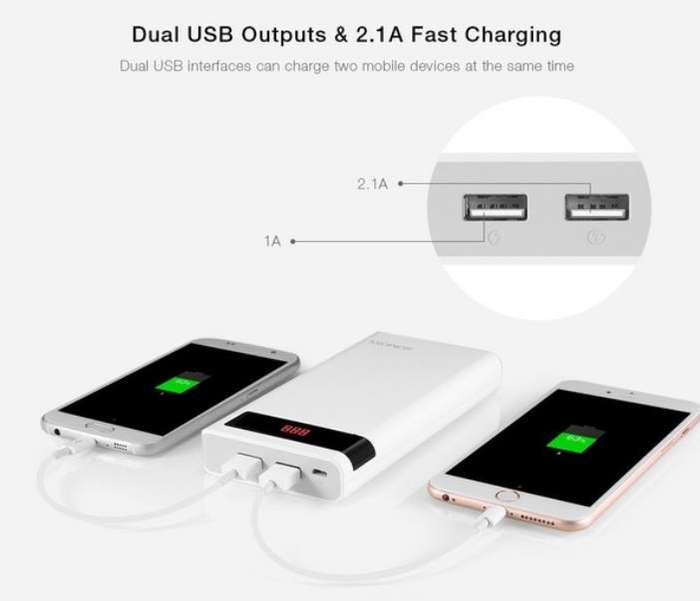 30 000mAh Power Bank - Dual USB FAST CHARGE with Flashlight, Large Capacity, Portable & Convenient