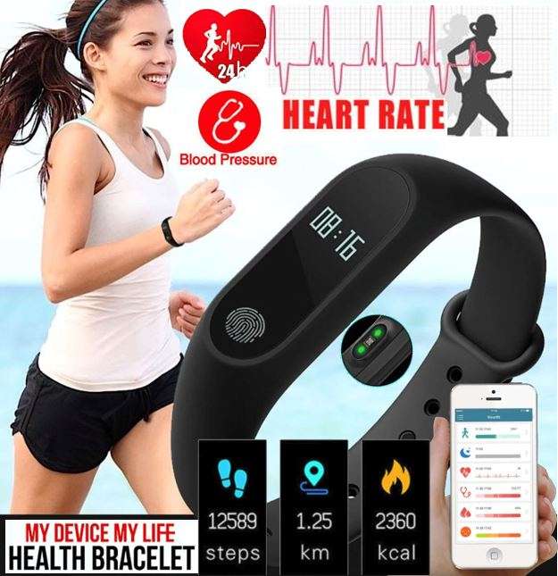 Bluetooth Health Smart Watch - Heart Rate Monitor, Pedometer, Blood Pressure, Track Mood & more...