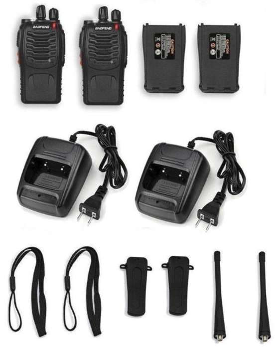 2 X Handheld Walkie Talkie Hand Radio Set with 16 Channels, 3 - 5 km talking range etc