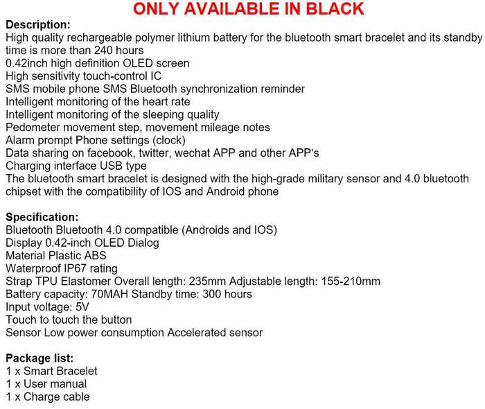Bluetooth Health Smart Watch - Heart Rate Monitor, Pedometer, Blood Pressure, Track Mood & more...