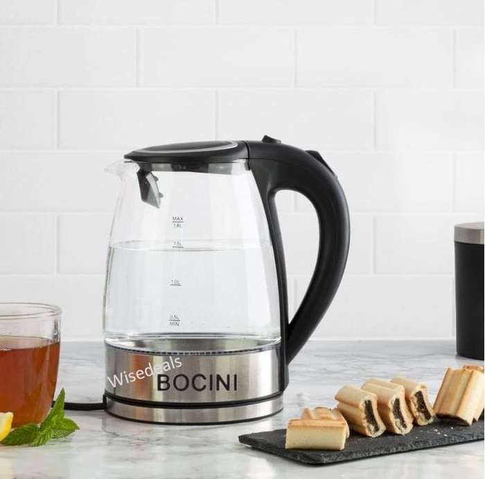 Cordless Electric Modern Glass Kettle with 1.8L Capacity and LED light