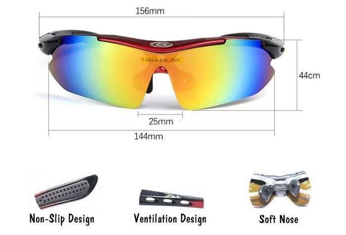 10 Piece Polarized UV400 Cycling Sunglasses with 5 changeable Lenses