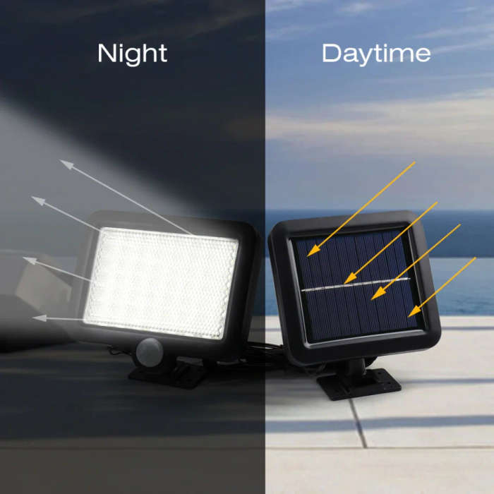 56 LED Multi functional Solar Energy PIR Motion Sensor Detection Flood Light Kit