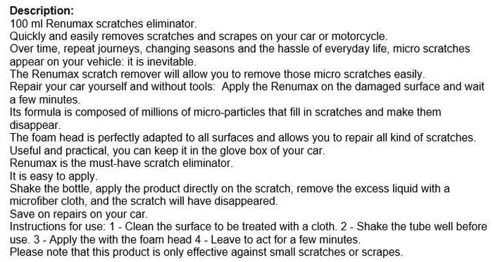 Renumax Scratch Remover  Quickly and Easily Removes Scratches and Scrapes