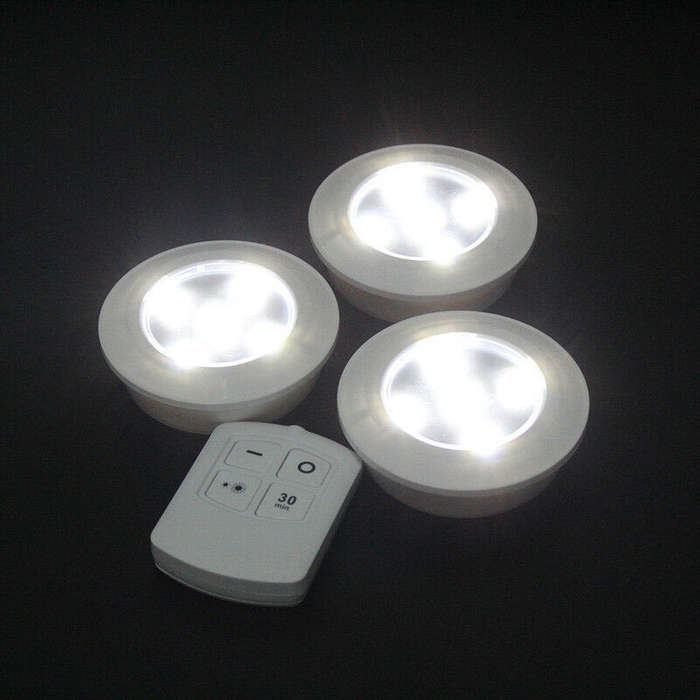 4 Piece Remote Control Multi-function LED Light Set with Dimmer Control & Timer