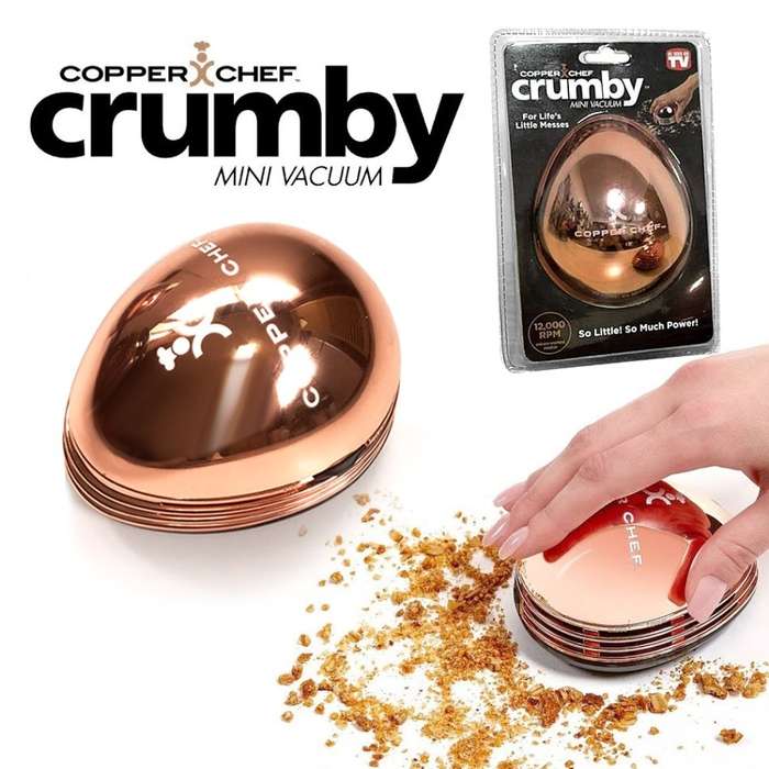 Copper Chef Crumby Handheld Vacuum  Cleans up Messes Quick and Easy
