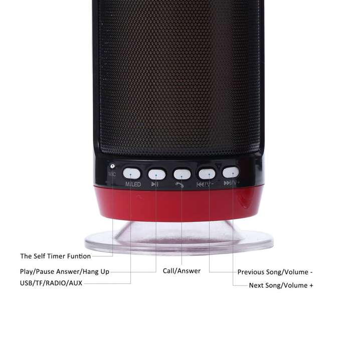 Wireless Bluetooth Speaker With LED Lights & FM Radio, Support USB & SD Card