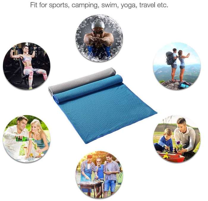 Instant Ice-Cold Cooling Towel in Seconds, Just Soak it, Wing it, Shake it and Wear it.