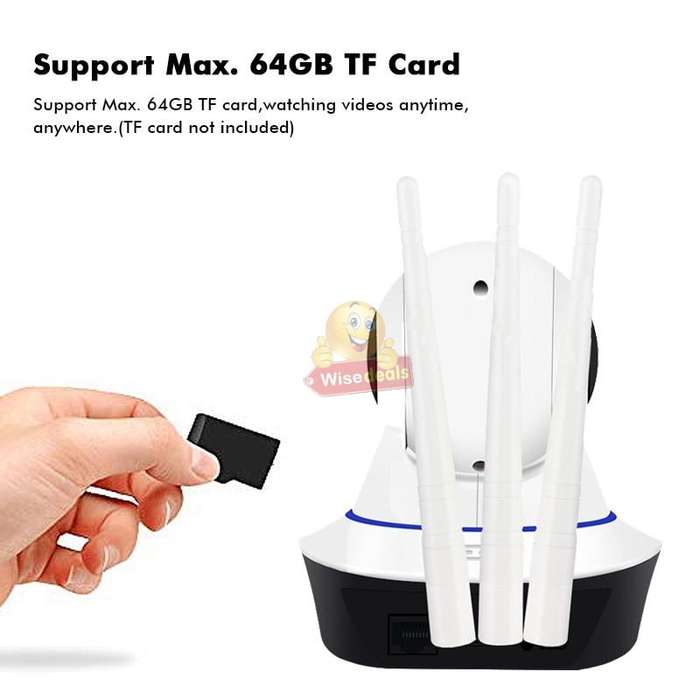 Three Antenna 1080P Wireless WIFI Surveillance IP Camera, Night Vision, Motion Detection etc.