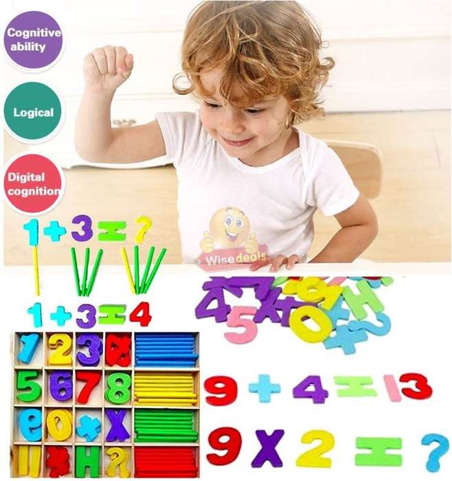 Eco-Friendly Wooden Computation Study Box set is a visual way of teaching maths & colours