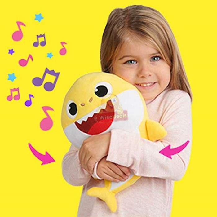The Baby Shark Soft Toy Sings the Baby Shark Song with Flashing lights