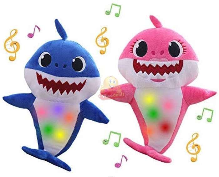 The Baby Shark Soft Toy Sings the Baby Shark Song with Flashing lights