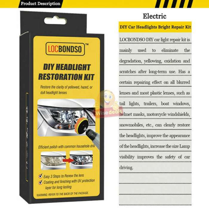 DIY Headlight Restoration Kit Eliminate Degradation, Yellowing, Oxidation & Scratches