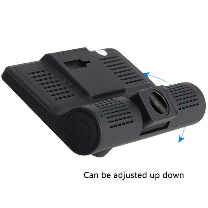 4 Inch IPS 1080P HD Night Vision DVR with Front, Inside & Rear Camera, 170° Wide-angle,G-Sensor