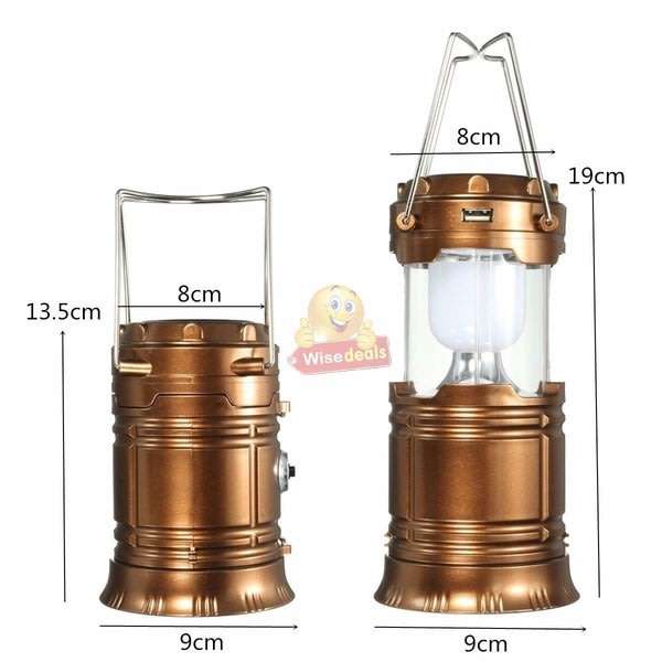 Waterproof Solar Lantern Light Charged by sun light or AC Charging Cord