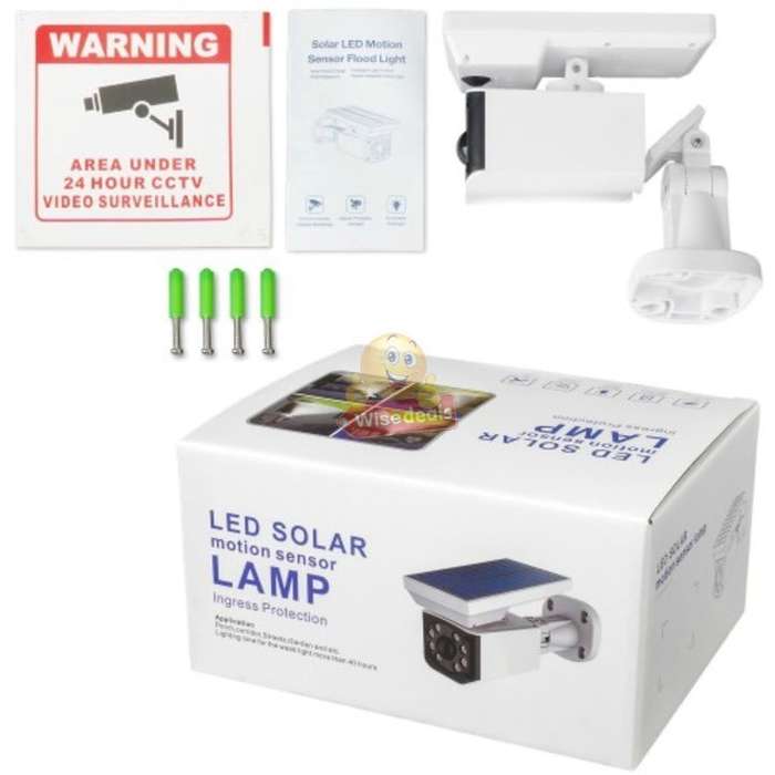 LED 1000LM Solar Light & Dummy Surveillance Camera, 3 Lightening Modes, Ideal to protect your home