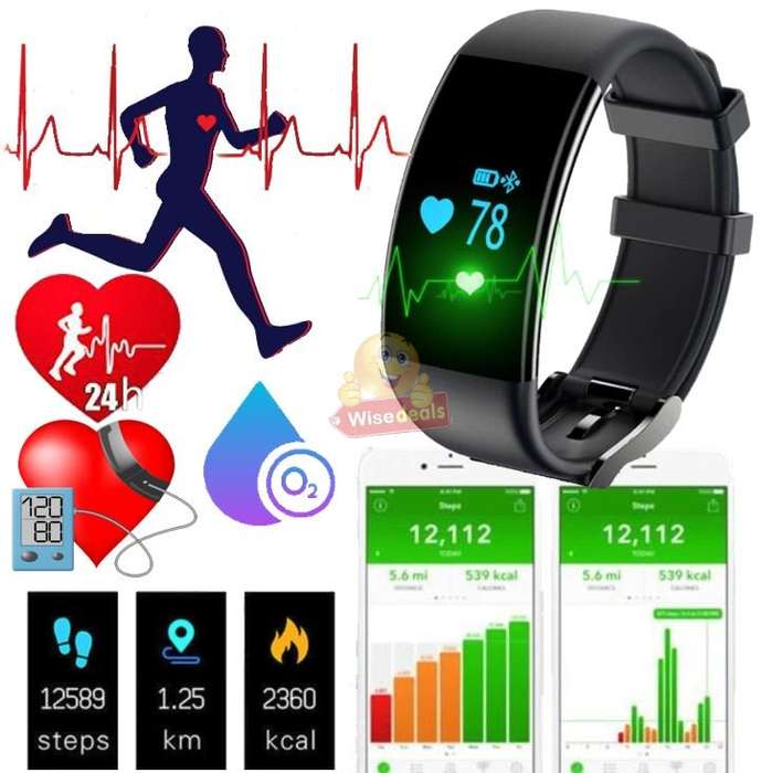 Bluetooth Health Smart Watch - Monitor Heart Rate, Blood Pressure, Blood Oxygen, Calorie, Distance