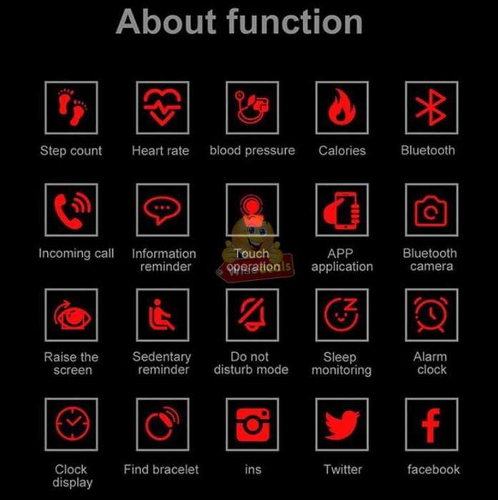 Bluetooth Health Smart Watch - Monitor Heart Rate, Blood Pressure, Blood Oxygen, Calorie, Distance