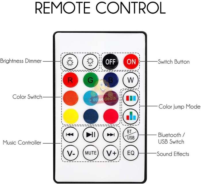 Bluetooth LED Music Bulb Light, 16 Colours with Remote Control, Adjustable volume of Light & Music