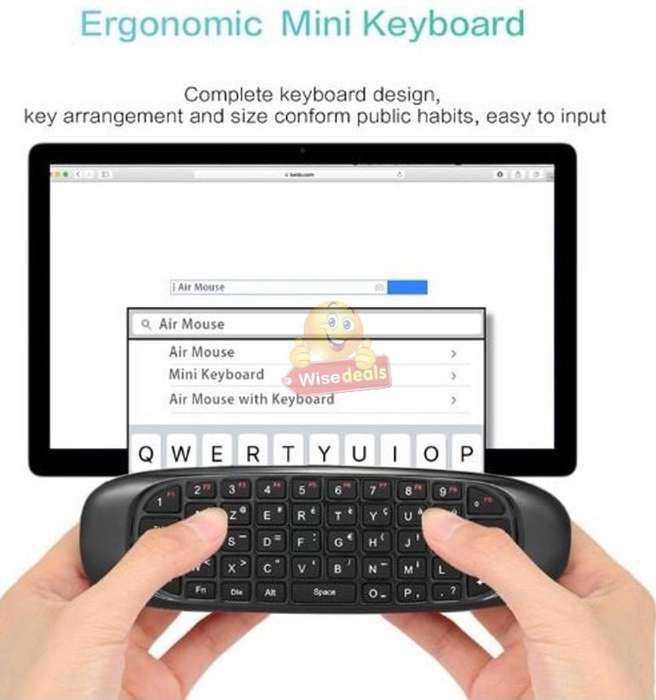Wireless Air Mouse with Rechargeable Battery, 2-in-1 Keyboard and Mouse, TV, PC, Game Console etc.