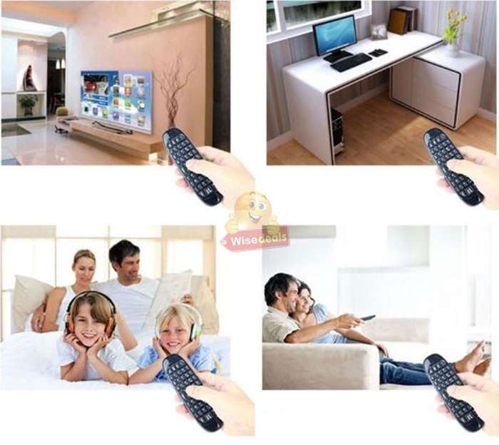 Wireless Air Mouse with Rechargeable Battery, 2-in-1 Keyboard and Mouse, TV, PC, Game Console etc.