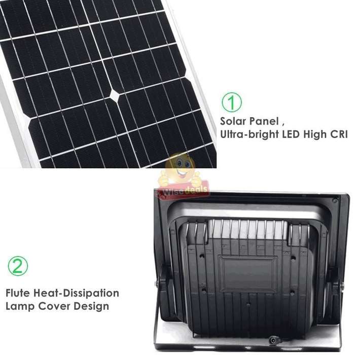 40W LED SOLAR Flood Light with Remote Control, Solar Panel, Waterproof and 1050 Lumens