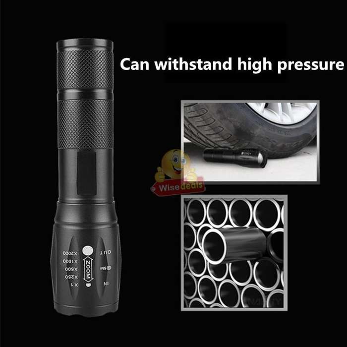 Mini USB LED Rechargeable Flashlight compact in box with 3 modes