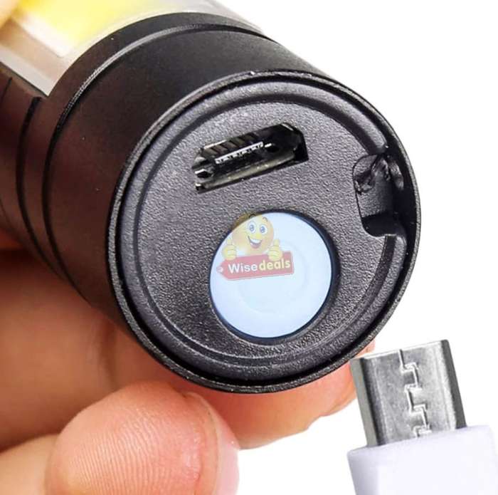 Mini USB LED Rechargeable Flashlight compact in box with 3 modes