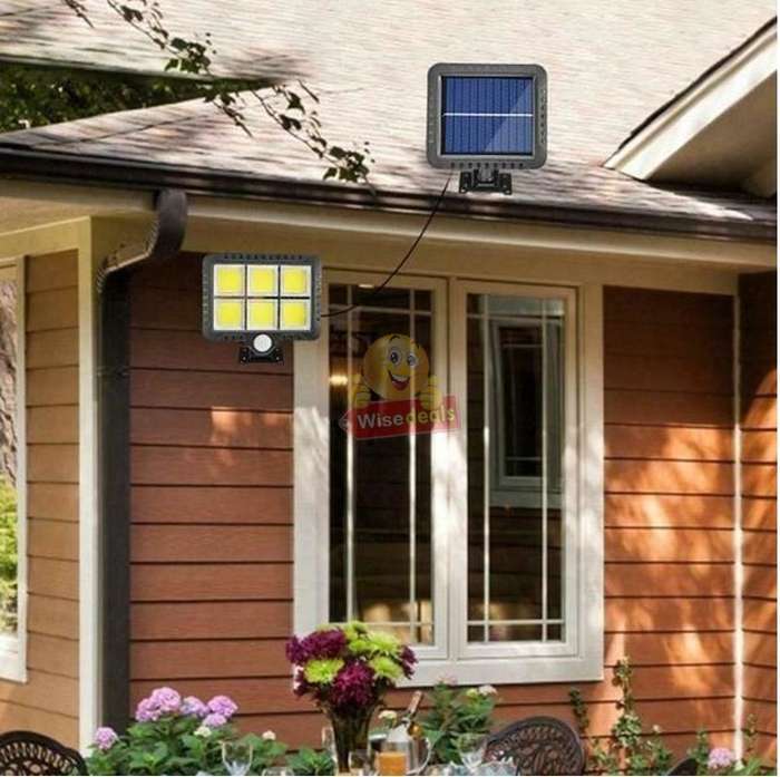 120 LED COB Super Bright Solar Flood Light with Solar Panel, 5m Link Data Line & Screws