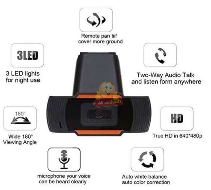 720P Full HD Webcam, High Resolution COMS colour sensors, Video Mode, Auto Focus, Microphone etc.