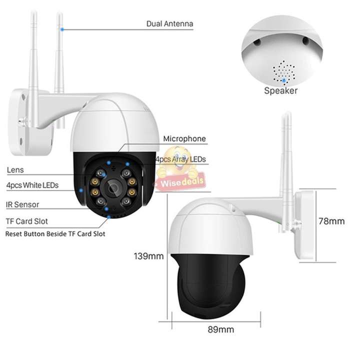 Waterproof Outdoor 4K WIFI Intelligent IP Camera, Motion Detector, Two-way Communication etc.