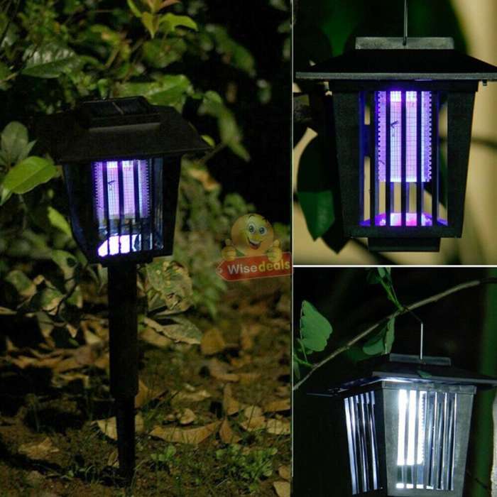 Solar UV Mosquito Killer & White LED Garden Light in one.  Say Goodbye to Annoying bugs