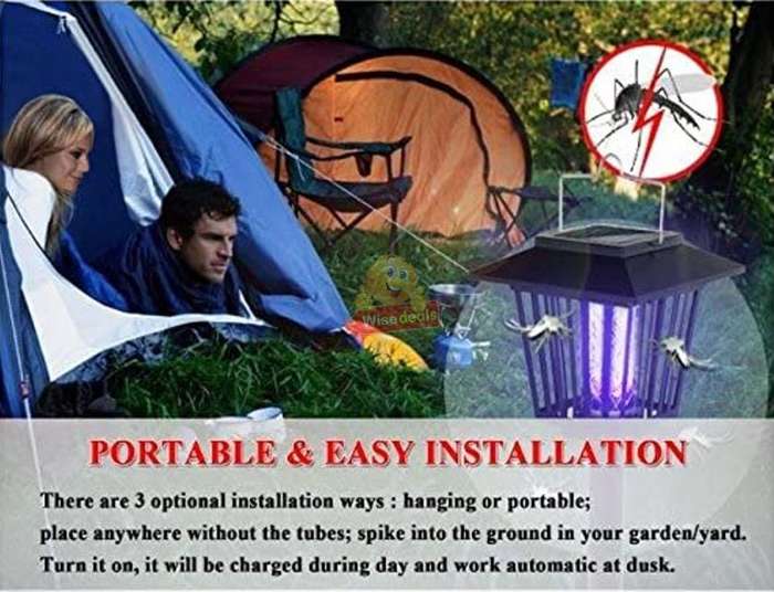 Solar UV Mosquito Killer & White LED Garden Light in one.  Say Goodbye to Annoying bugs