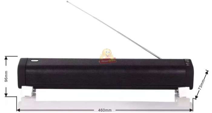 Wireless Bluetooth Soundbar with FM Radio & Build-In Mic, Support SD Card, USB, AUX