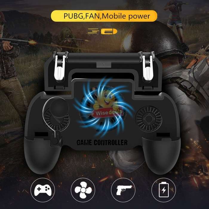 4-IN1 Mobile Game Controller, Works as Gamepad, Gaming Trigger, Phone Charging and Cooling Fan