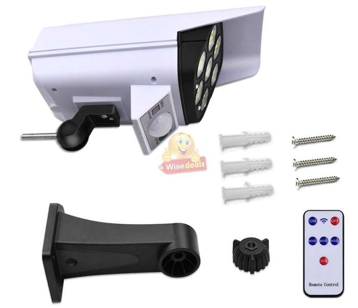 Solar Security Motion Sensor Flood Light with Remote Control, 3 Setting Modes, Waterproof etc.