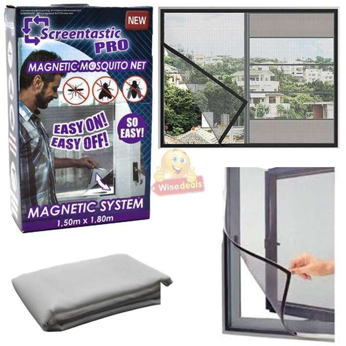 DIY Magnetic Mosquito & Insect Screening Net Kit 150 x 180cm, Easy to Install and to Remove
