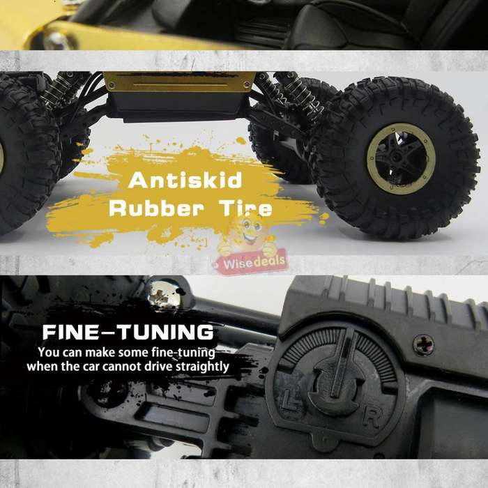 RC Rock Crawler  4WD, Shock Absorbers, Conquer all terrain, 45° Slope Climbing, Powerful & Fast