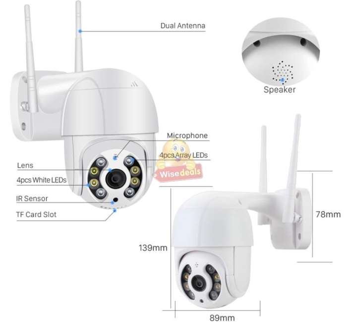 Waterproof Outdoor WIFI IP Camera, Alarm, Motion Detector, Two-way Communication etc.