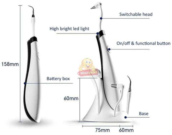 Electric Ultra-Sonic Acoustic Vibration Tooth Cleaner & Calculus Remover for beautiful teeth
