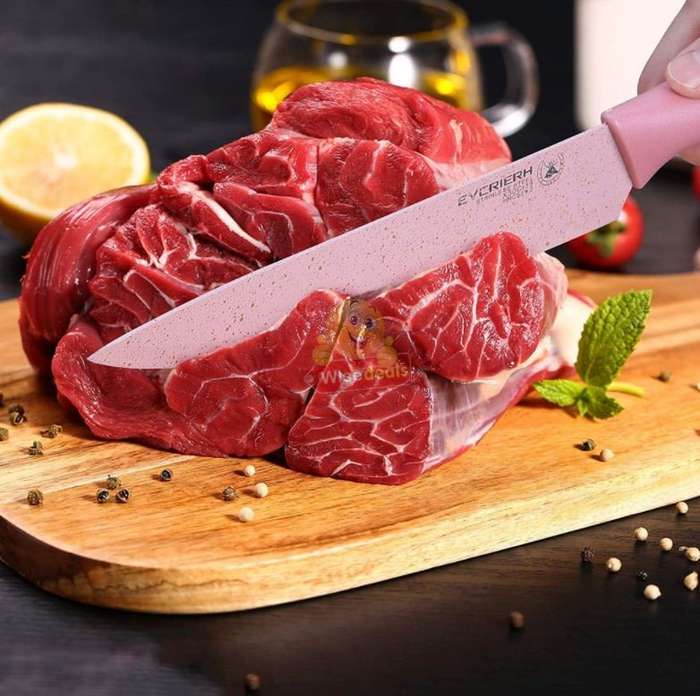 6Pcs Corrugated Kitchen Knife Set, Super Sharp, Durable Coating, Tarnish and Rust Resistant