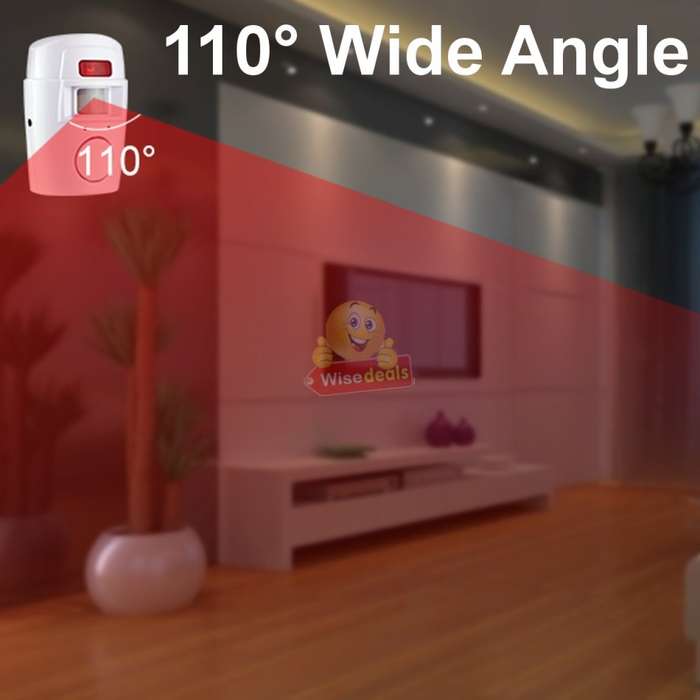 Wireless PIR Motion Sensor Alarm With 2 Remotes and Mount Bracket, Secure your Home